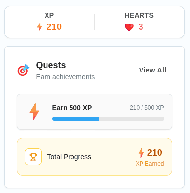 Gamified learning with quests and rewards